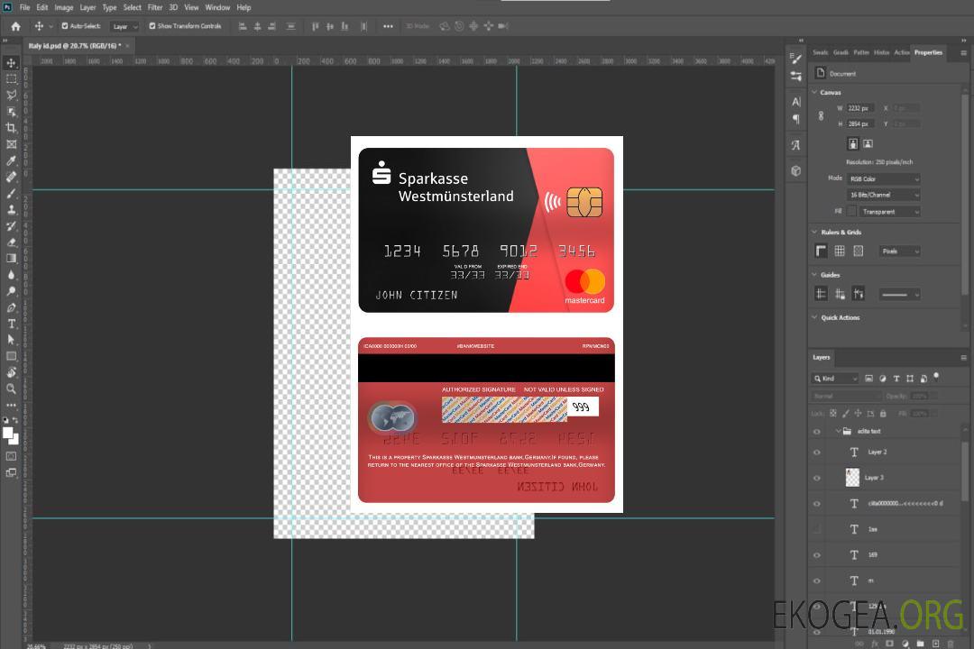 Allemagne Sparkasse Westmunsterland banque mastercard template